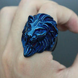 Blå løve ring