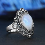 Blå månesten ring sølv online