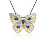 Blå safir sommerfugl halskæde 1001 Smykker
