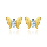 Blå topas sommerfugle øreringe