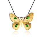 Diopside guld sommerfugl halskæde 1001 Smykker
