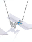 Dobbelt sommerfugle halskæde 1001 Smykker