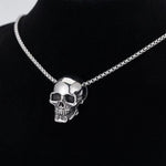 Dødningehoved halskæde sølv