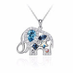 Elefant vedhæng med blå krystaller