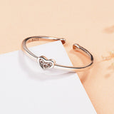 Fin hjerte ring sølv gave