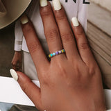 Flerfarvet hjerte ring kvind