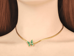 Grøn sommerfugle halskæde 1001 Smykker
