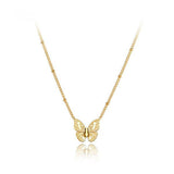 Guld sommerfugl halskæde 1001 Smykker
