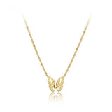 Guld sommerfugl halskæde 1001 Smykker