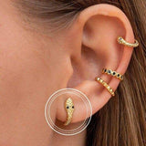 Guldbelagte slange øreringe