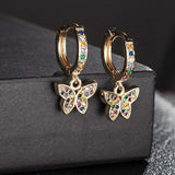 Guldbelagte sommerfugle øreringe