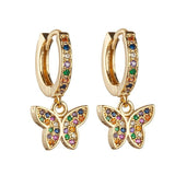 Guldbelagte sommerfugle øreringe