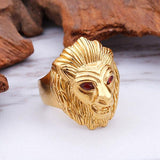 Guldfarvet løve ring