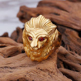 Guldfarvet løve ring