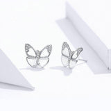 Hvide sommerfugle øreringe