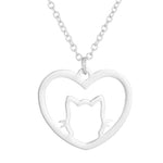Katte halskæde med hjerte