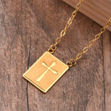 Kors halskæde firkantet guld danmark