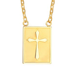 Kors halskæde firkantet guld