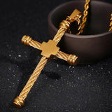 Kors halskæde med guldtråd online
