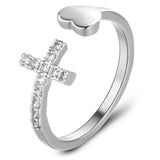 Kors hjerte ring solv