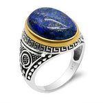 Lapis lazuli ring stål