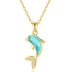 Lille delfin halskæde bla guld