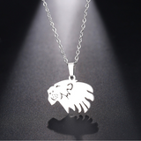 Løve hoved halskæde sølv