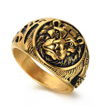 Løve ring massivt guld