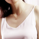 Lyserød guld sommerfugl hjerte halskæde 1001 Smykker