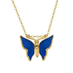 Marineblå sommerfugle halskæde 1001 Smykker