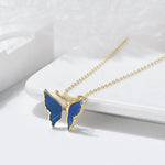 Marineblå sommerfugle halskæde Guld 1001 Smykker