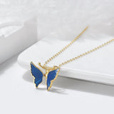 Marineblå sommerfugle halskæde Guld 1001 Smykker