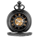 Mekanisk lommeur Steampunk sort