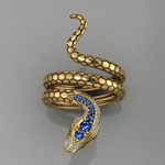 Moderne slange ring guld