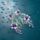 Øreringe med sommerfugle blomster