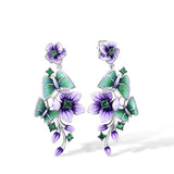 Øreringe med sommerfugle blomster