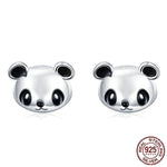 Panda øreringe sølv