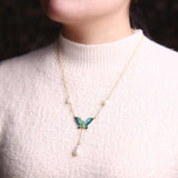 Perle sommerfugl halskæde 1001 Smykker