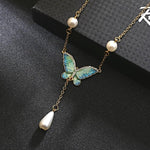 Perle sommerfugl halskæde 1001 Smykker
