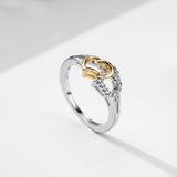 Ring med dobbelt hjerte solv