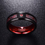 Rød keltisk drage ring