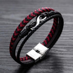 Rødt og sort Infinity armbånd
