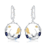 Safir sommerfugle øreringe