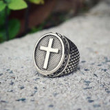 Signet ring kors solv