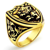 Signet ring løve våbenskjold guld