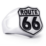 Signet ring Route 66 stal solv