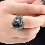 Signet ring sort onyx maend