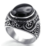 Signet ring sort onyx smykke