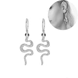 Slange øreringe sølv Sorte øjne