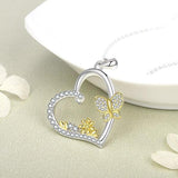 Sølv hjerte sommerfugl halskæde 1001 Smykker